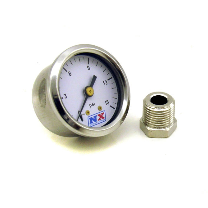 -Nitrous Express Pressure Gauge (0-15 PSI w/Adaptor)-Gauges-Nitrous Express