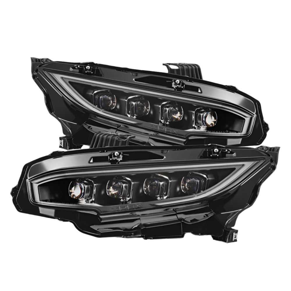 16-21 Honda Civic NOVA-Series LED Projector Headlights Black
