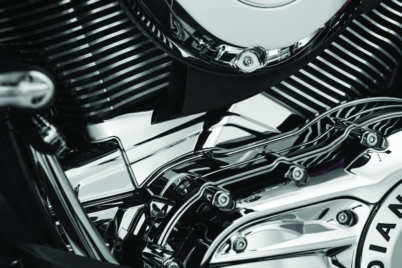 KUR5737-Kuryakyn Cylinder Base Cover Indian Models Chrome-Engine Covers-Kuryakyn