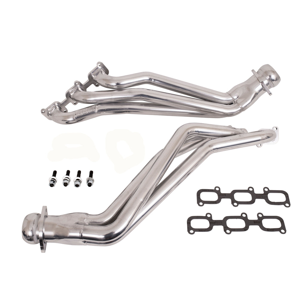 BBK16424-BBK 15-17 Ford Mustang V6 1-3/4 Long Tube Headers w/High Flow Catted H Pipe (Silver Ceramic)-Headers & Manifolds-BBK