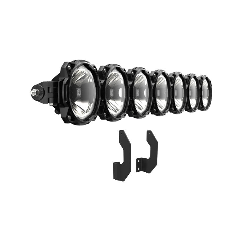 KCL91344-KC HiLiTES 11-16 Ford Super Duty Gravity LED Pro6 7-Light Bar Kit - Front Bumper-Light Bars & Cubes-KC HiLiTES