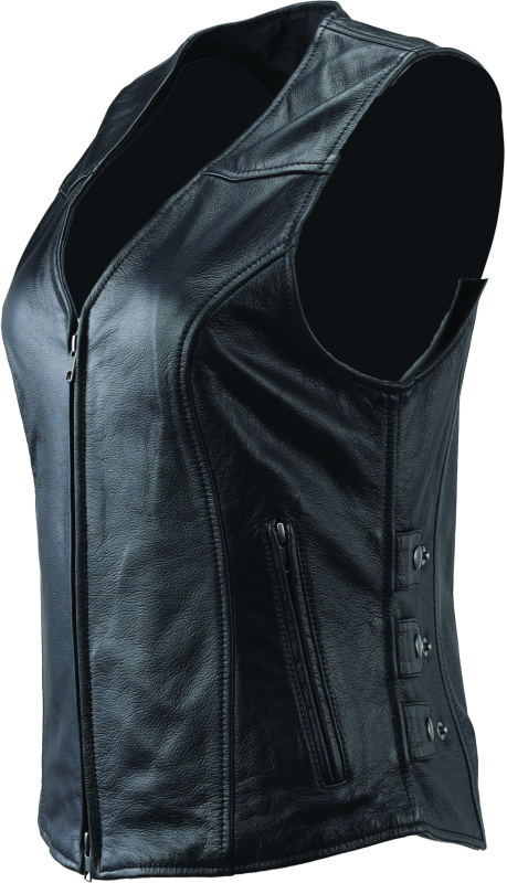 RIV094412-River Road Plains Leather Vest Black Womens - Small-Vests-River Road