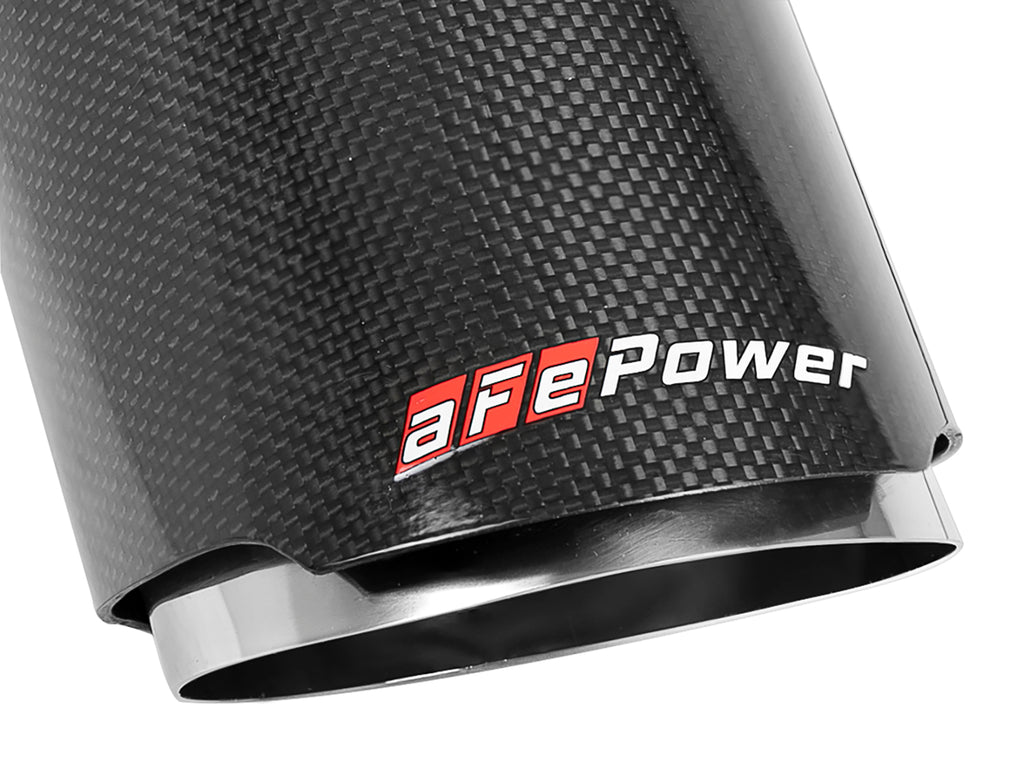 aFe aFe MACH Force-XP 4-1/2in Carbon Fiber OE Replacement Exhaust Tips - 15-19 Dodge Charger/Hellcat