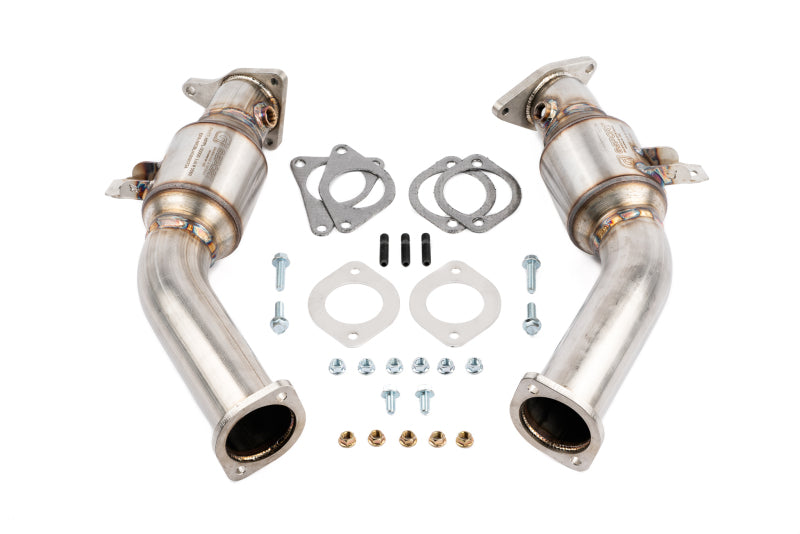 AMSAMS.53.05.0001-2-AMS Performance VR30DDTT Street Lower Downpipes w/GESI Catalytic Converter-Downpipes-AMS