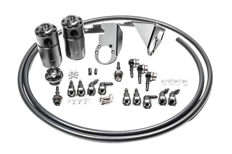 RAD20-0787-FL-Radium Engineering 05-13 Chevrolet Corvette Fluid Lock Dual Catch Can Kit-Oil Catch Cans-Radium Engineering