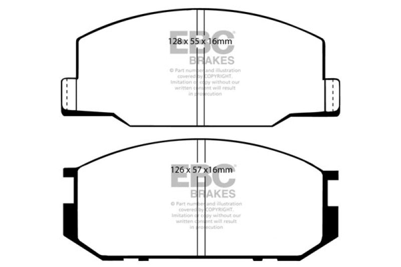 EBCDP4456R-EBC 85-90 Lotus Esprit 2.2 Yellowstuff Front Brake Pads-Brake Pads - Performance-EBC