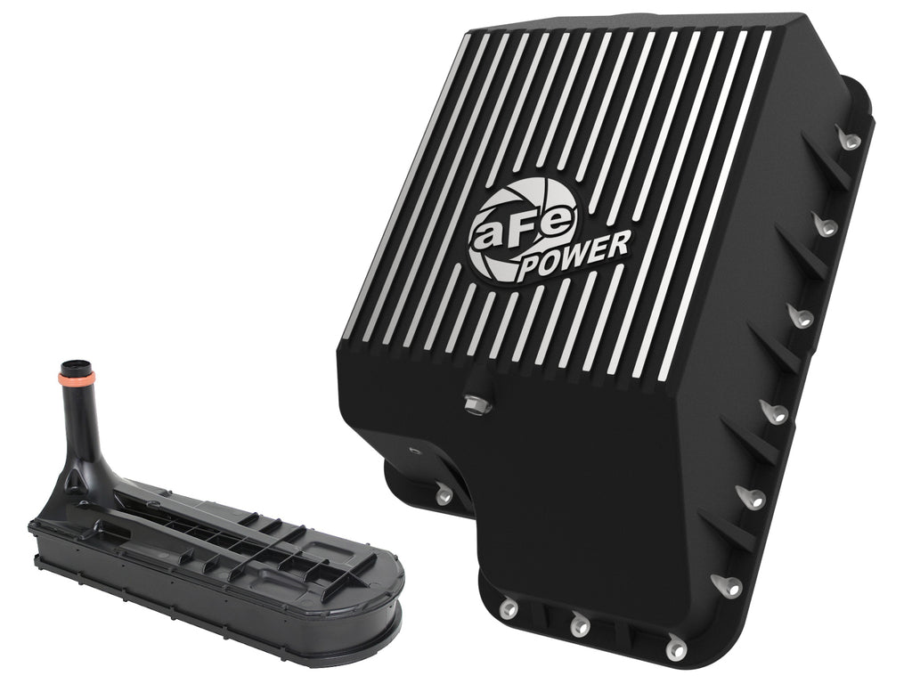 aFe afe Transmission Pan (Black); Ford Diesel Trucks 03-10 V8-6.0/6.4L (td)