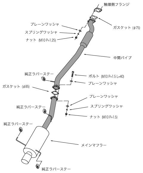 HKS cat-back RB25DET pieces