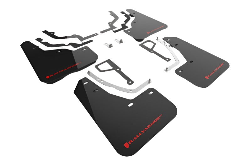 RALMF117-UR-BLK-RD-Rally Armor 2025 Hyundai Ioniq 5 N Black Mud Flap w/ Red Logo-Mud Flaps-Rally Armor