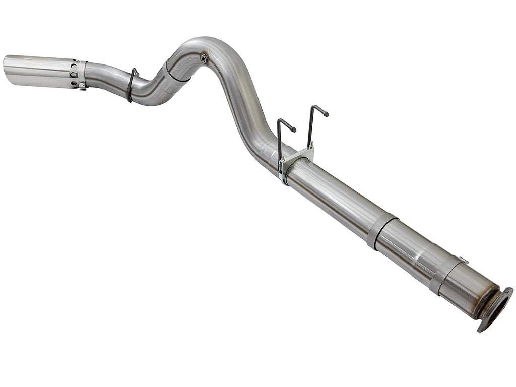 aFe aFe LARGE BORE HD 5in 409-SS DPF-Back Exhaust w/Polished Tip 2017 Ford Diesel Trucks V8 6.7L (td)
