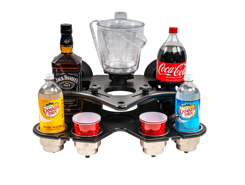 SEAMC5348B-SeaSucker Double Decker Party Barge Portable Bar - Black-Cup Holders-SeaSucker
