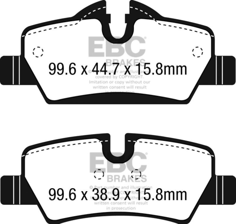 EBC 14+ Mini Hardtop 1.5 Turbo Cooper Ultimax2 Rear Brake Pads-Brake Pads - OE-EBC