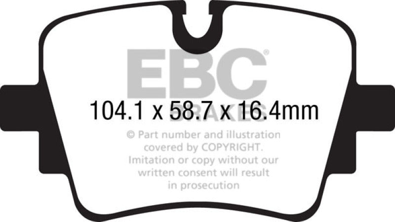 EBCDP42190R-EBC 13+ Jaguar F-Type (Cast Iron Rotors Only) 3.0 Supercharged (340) Yellowstuff Rear Brake Pads-Brake Pads - Performance-EBC