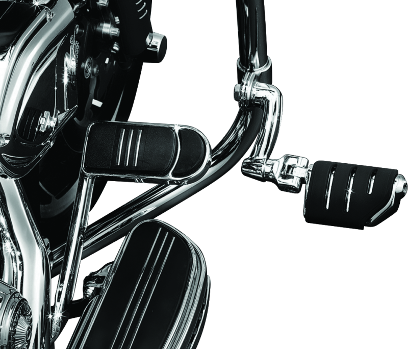 KUR7555-Kuryakyn Trident Dually Longhorn Offset 1-1/4inch Clamp Chrome-Footpegs-Kuryakyn