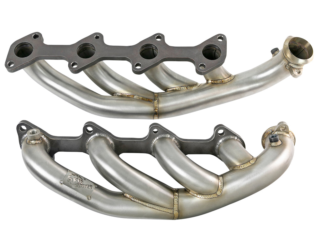 aFe aFe Twisted Steel 1.75-2in 304 SS Headers 03-07 Ford Diesel Trucks V8-6.0L (td)
