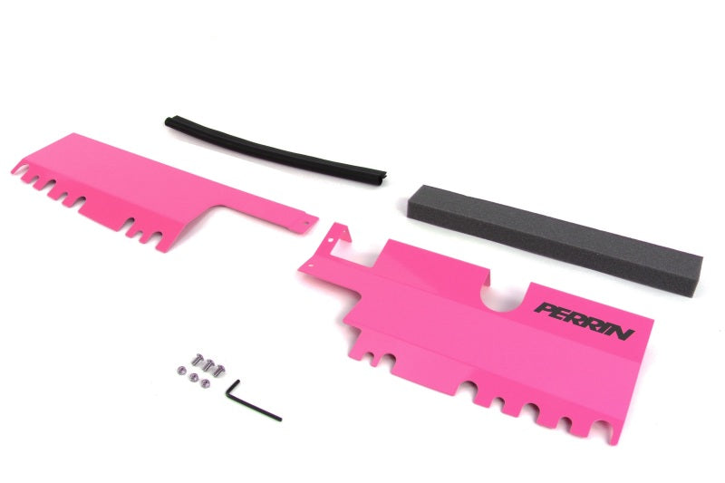 PERPSP-ENG-512-4HP-Perrin 15-21 WRX/STI Radiator Shroud (With OEM Intake Scoop) - Hyper Pink-Radiator Shrouds-Perrin Performance