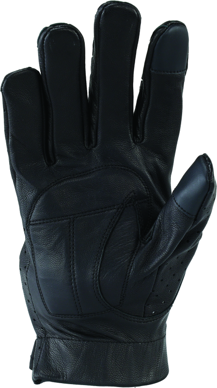 RIV094472-River Road Tucson Leather Perforated Gloves Black - Small-Gloves-River Road