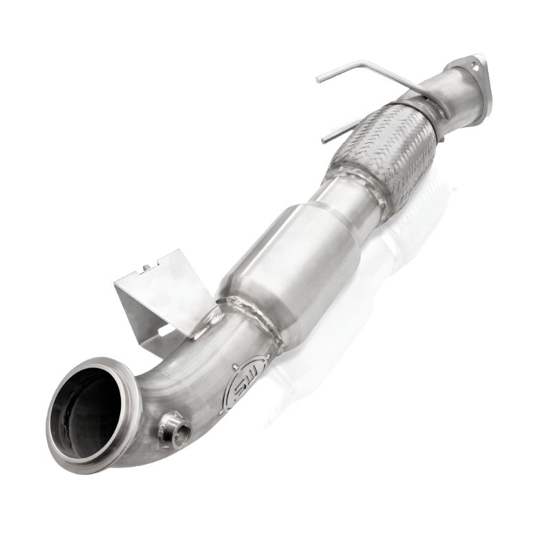 SSWFC13DPCAT-Stainless Works 2013-18 Ford Focus ST 3in High-Flow Cats Downpipe Factory Connection-Downpipes-Stainless Works