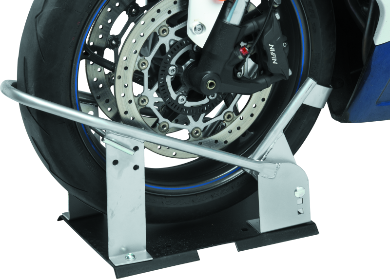 BKM152453-BikeMaster Heavy Duty Wheel Chock - Silver-Bike Racks-Bike Master
