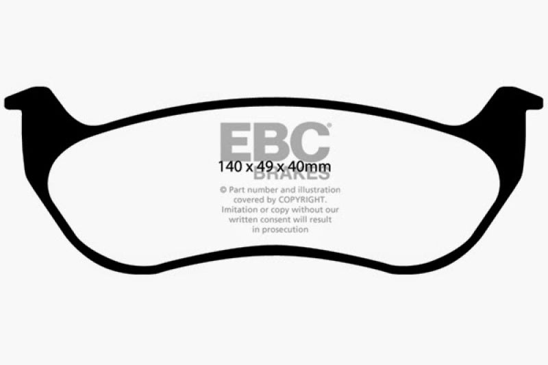 EBCDP41673R-EBC 07-11 Ford Explorer Sport Trac 4.0 Yellowstuff Rear Brake Pads-Brake Pads - Performance-EBC