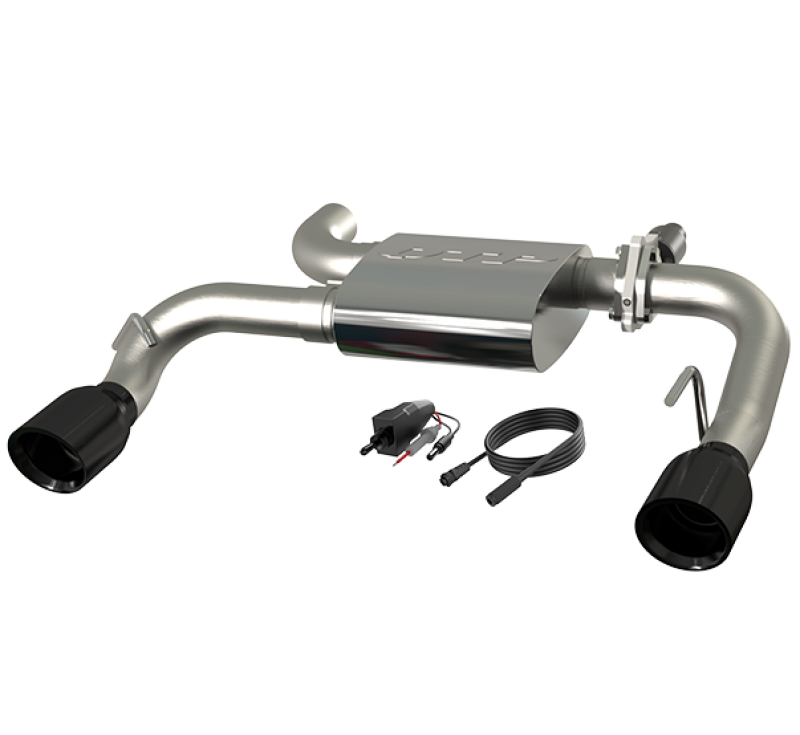 QTP440521B-QTP 21-24 Ford Bronco QTP Screamer Axle Back Black Tips-Axle Back-QTP