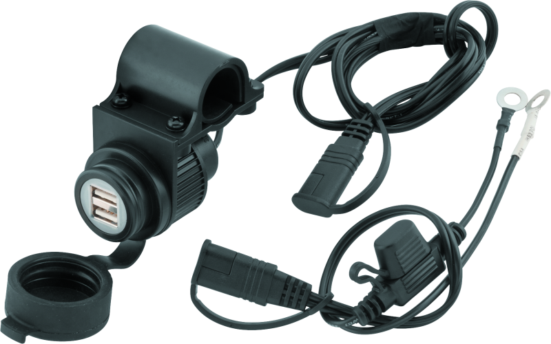 BKM152232-BikeMaster Dual USB Socket w/ Bracket-Light Accessories and Wiring-Bike Master