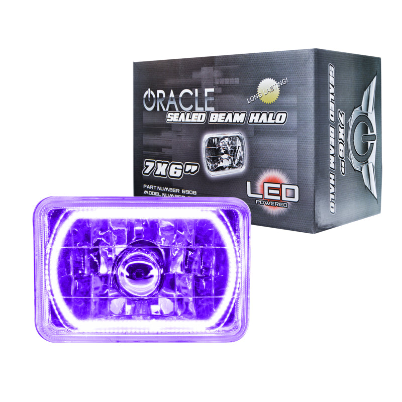Oracle Pre-Installed Lights 7x6 IN. Sealed Beam - UV/Purple Halo-Headlights-ORACLE Lighting