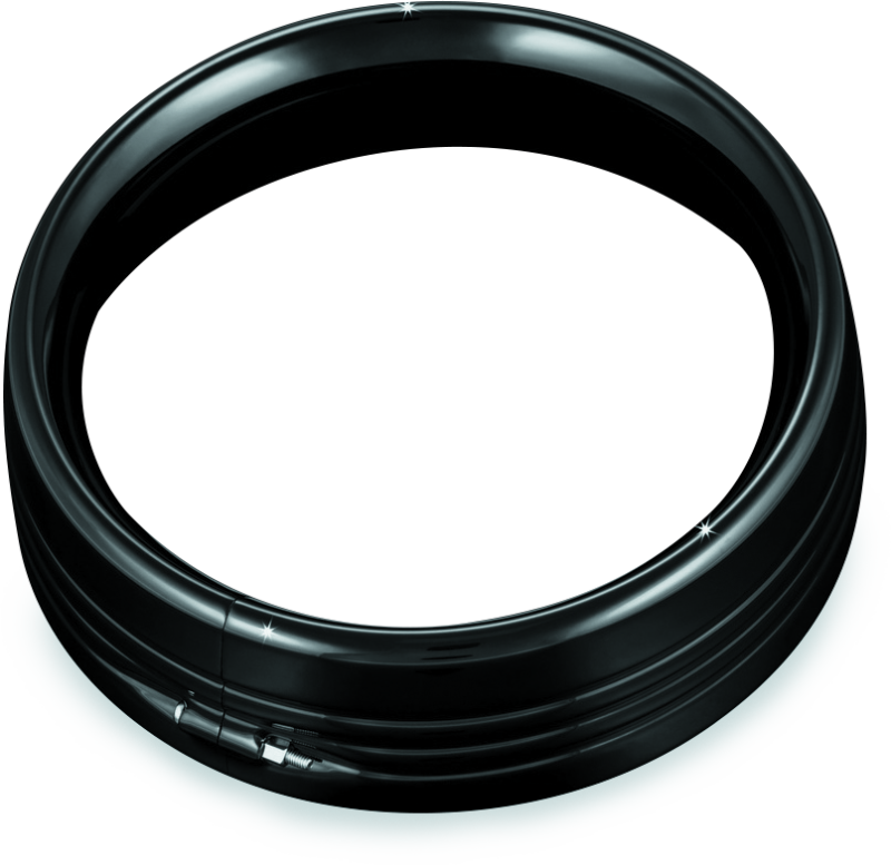 KUR7276-Kuryakyn 7inch Headlamp Trim Ring Gloss Black-Headlights-Kuryakyn
