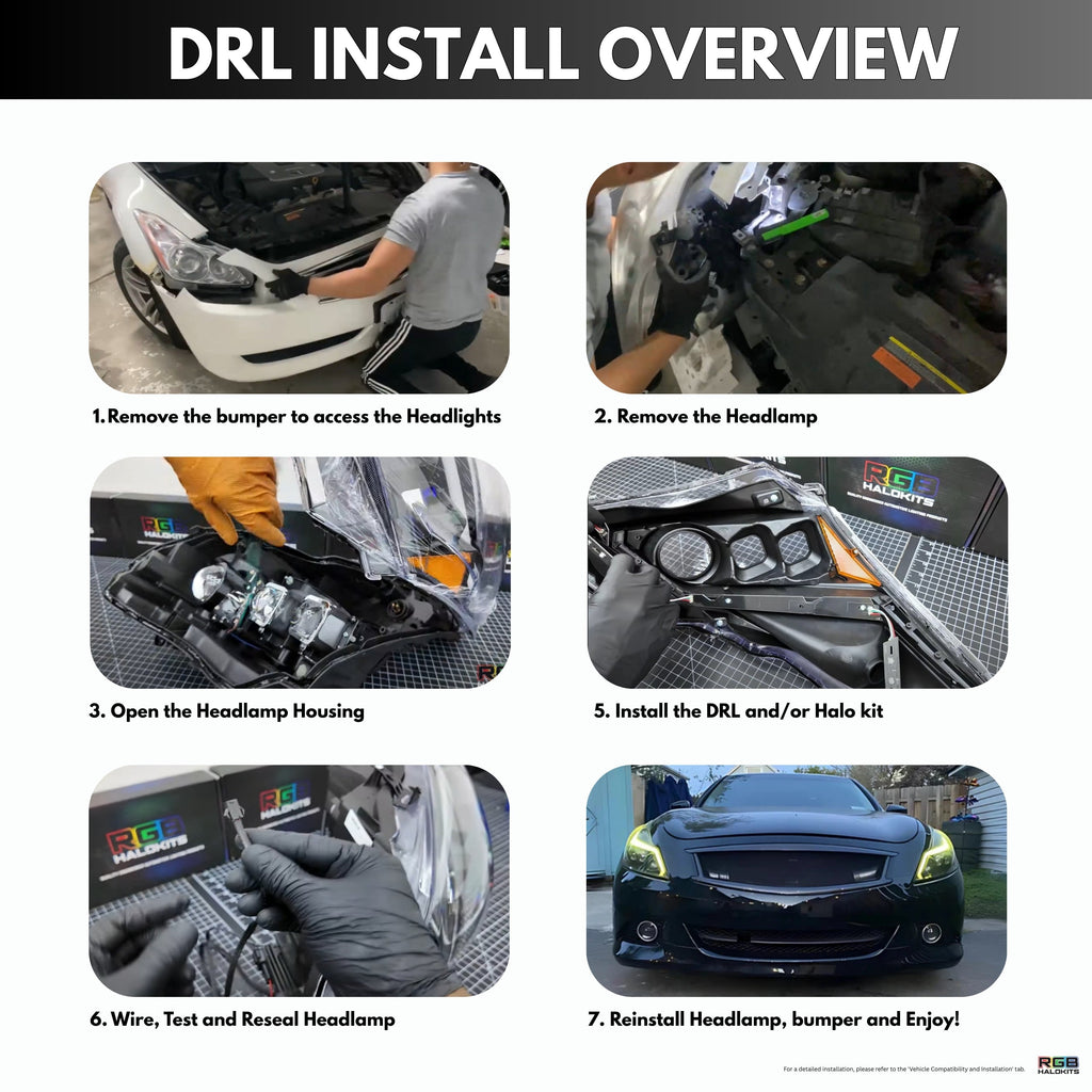 RGB Halo Kits (2010-2013) Infiniti G37 Multicolor Flow DRL Boards (for Spyder Headlights only)