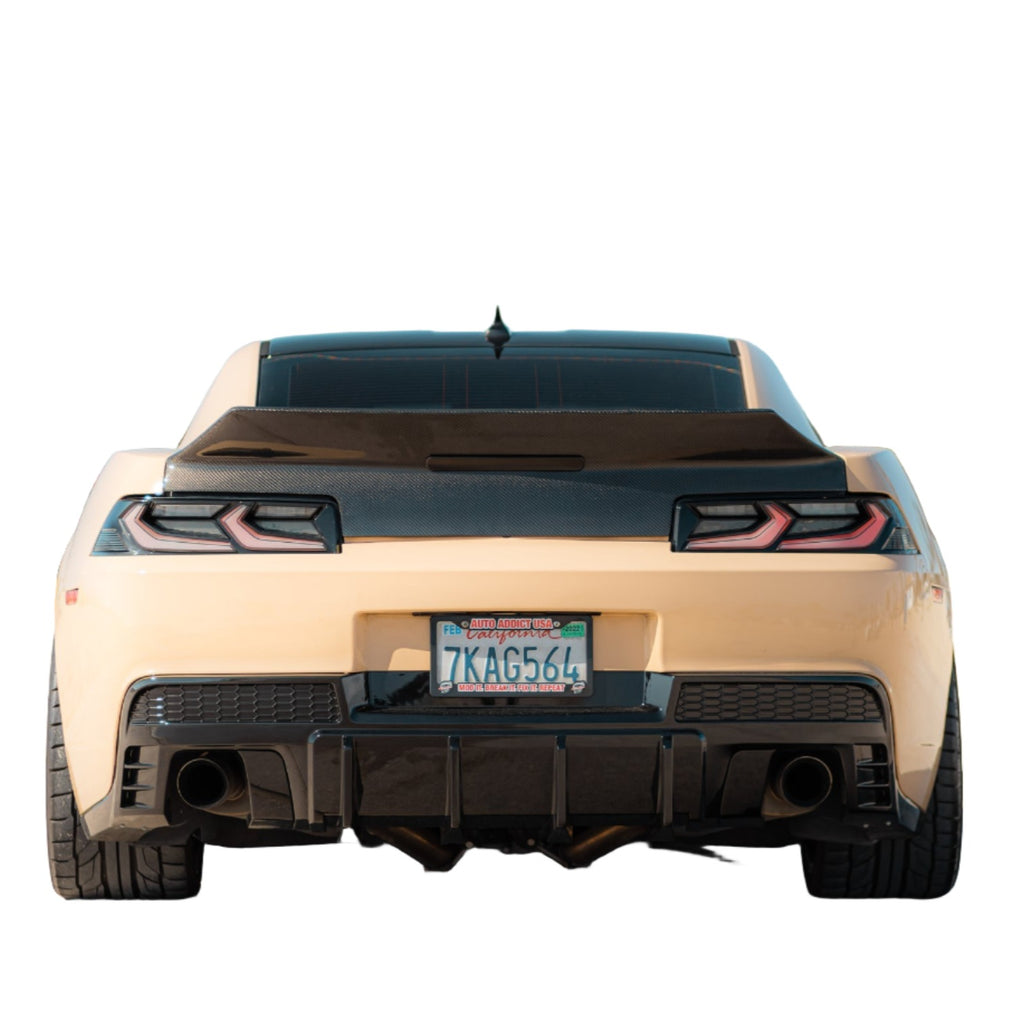 2014-2015 Chevy Camaro EVO Quad or Single Tips Rear Diffuser Flat BLK - Black Ops Auto Works