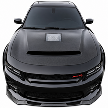 Load image into Gallery viewer, Top view of 2015-2023 Dodge Charger Demon Window Hood with center window opening