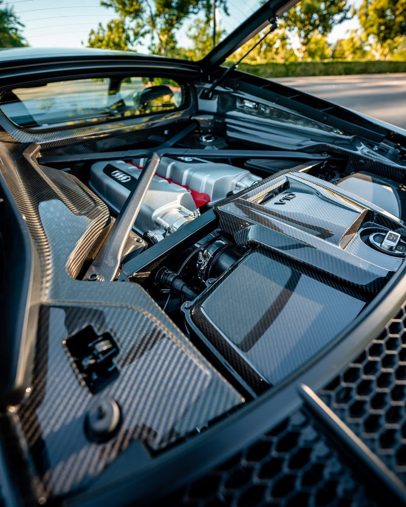 2017-2023 Audi R8 5 Piece Carbon Fiber Engine Bay Kit (Gen 2) - Black Ops Auto Works