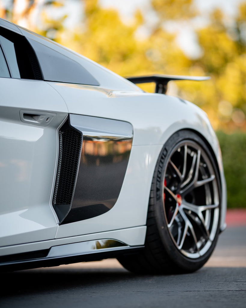 2017-2023 Audi R8 OEM Carbon Fiber Authentic Audi Sport LMS GT4 Side Blades (Gen 2) - Black Ops Auto Works