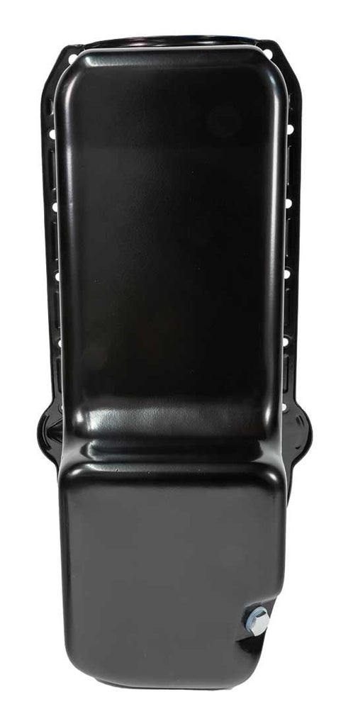 Moroso 1986+ Chevrolet Small Block (w/Passenger Side Dipstick) Wet Sump 5qt 7.5in Steel Oil Pan- Blk