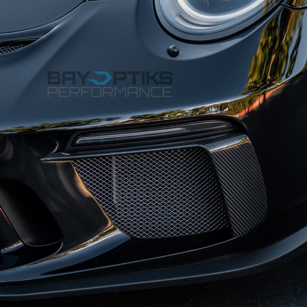 2018-2019 Porsche 991.2 GT3 GT3 RS Carbon Fiber Front Bumper Splitters - Black Ops Auto Works