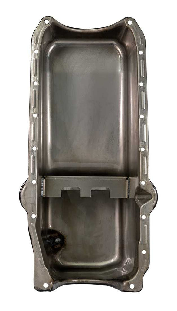 Moroso 1986+ Chevrolet SBC (w/Passenger Side Dipstick) Wet Sump 6qt 8.25in Steel Oil Pan - Black