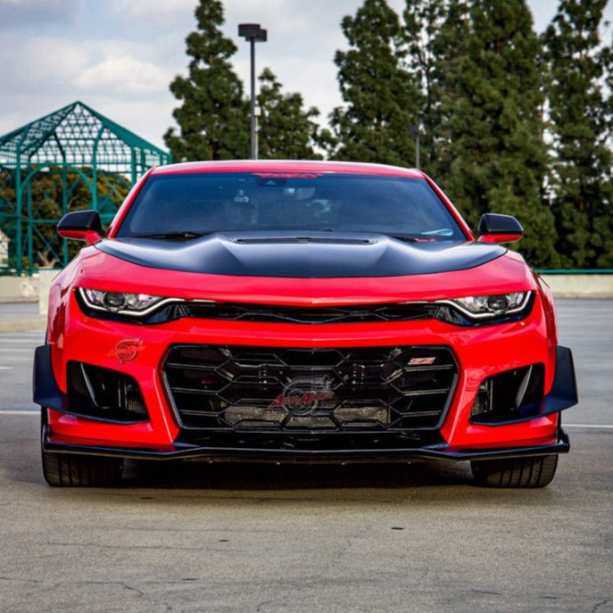 2019-2023 Chevy Camaro ZL1 1LE Track Package Front Bumper Conversion 13pcs Flat BLK w/RS Headlights - Black Ops Auto Works