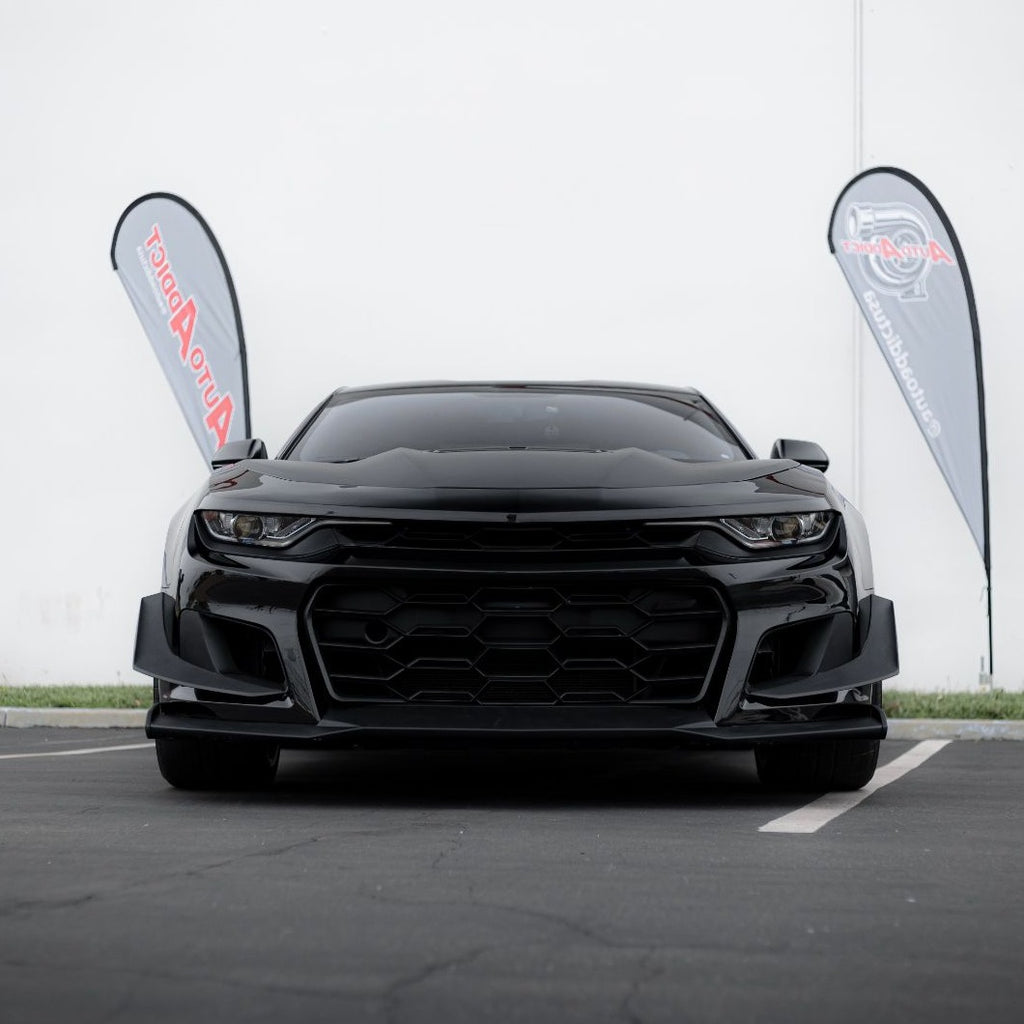 2019-2023 Chevy Camaro ZL1 1LE Track Package Front Bumper Conversion 13pcs Flat BLK w/RS Headlights - Black Ops Auto Works