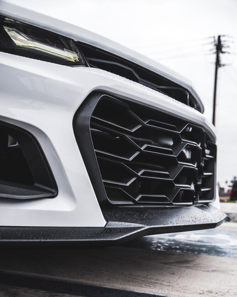 2019-2023 Chevy Camaro ZL1 1LE Track Package Front Bumper Conversion 9pcs Flat BLK Non RS Headlights - Black Ops Auto Works