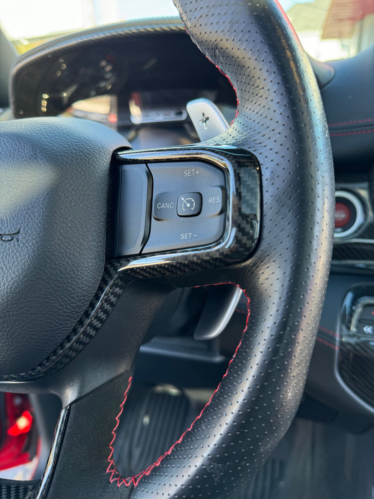 2019+ RAM 1500/ TRX / RHO Carbon Fiber Steering Wheel Bezel Cover Exotic Innovations