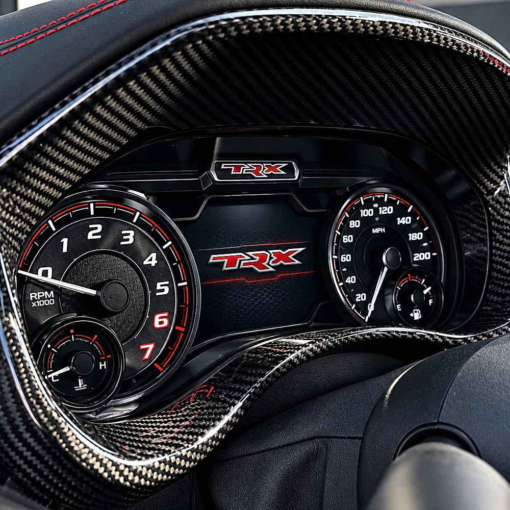 2019+ RAM 1500/ TRX / RHO Gauge Bezel Carbon Fiber Cover — Exotic Innovations product image 4