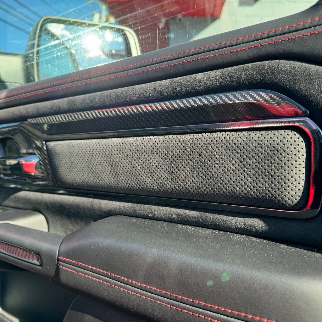2019+ RAM 1500 TRX/RHO Carbon Fiber Interior Door Applique Covers Exotic Innovations