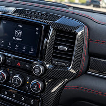 Load image into Gallery viewer, 2019 + Ram TRX/RHO Carbon Fiber Top Uconnect Radio Trim Cover — Exotic Innovations product image 4