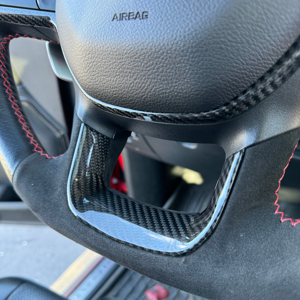 2019+ RAM 1500/ TRX / RHO carbon fiber steering wheel Lower Trim Cap