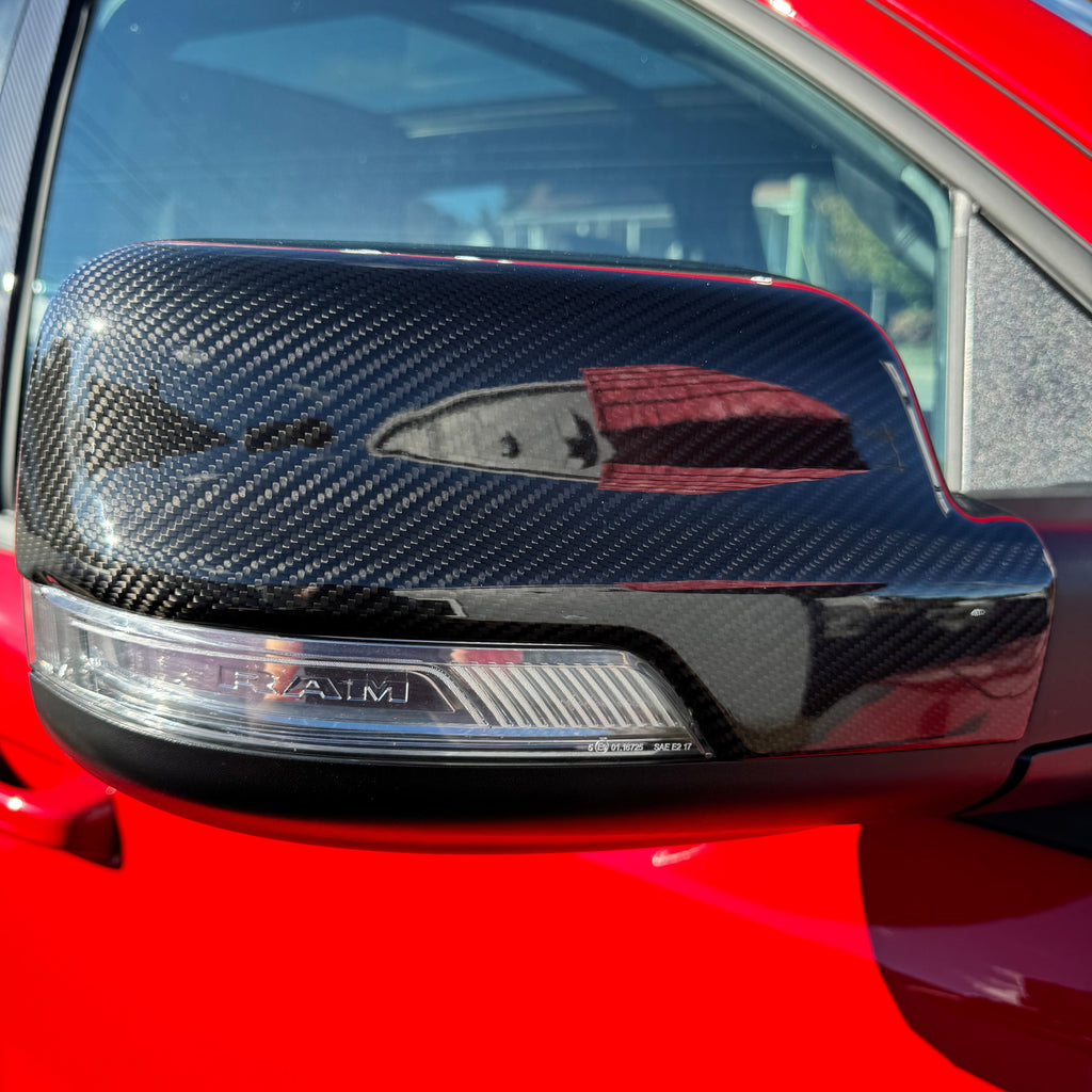 2019+ RAM 1500/ TRX / RHO carbon fiber mirror cap covers