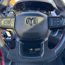Load image into Gallery viewer, 2019+ RAM 1500/ TRX / RHO carbon fiber steering wheel Lower Trim Cap