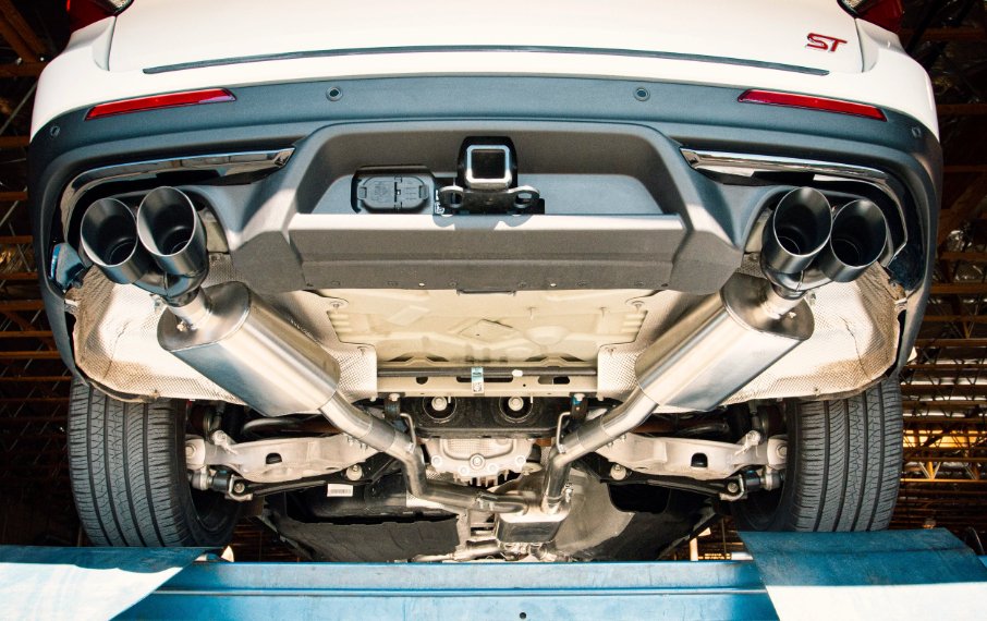 2020+ Explorer ST - 2.5" Downpipe Back Exhaust - Black Coated Tips - Black Ops Auto Works