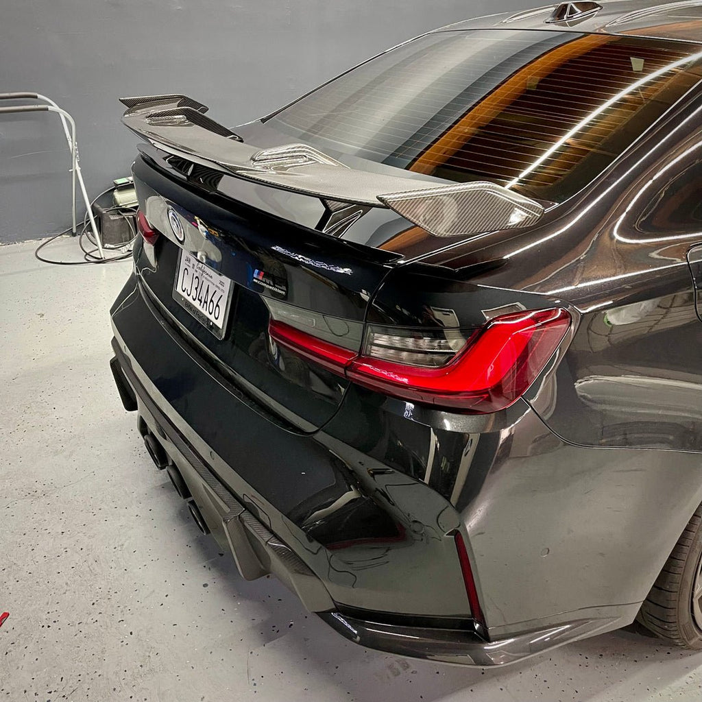 2021-Present BMW M3 M4 M Performance Style Carbon Fiber Rear Spoiler Wing - Black Ops Auto Works