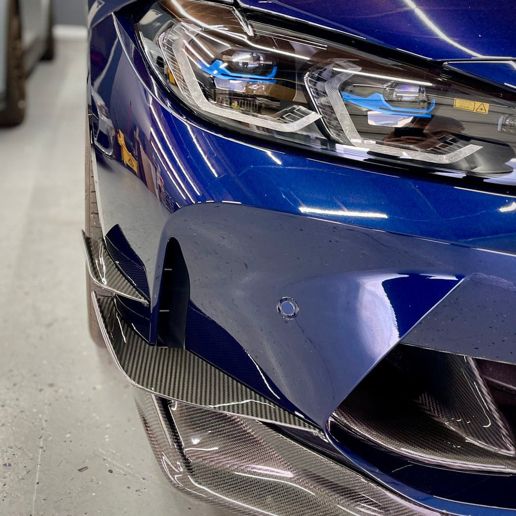 2021-Present BMW M3 M4 VS Style Carbon Fiber Front Bumper Canards - Black Ops Auto Works