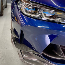 Load image into Gallery viewer, 2021-Present BMW M3 M4 VS Style Carbon Fiber Front Bumper Canards - Black Ops Auto Works